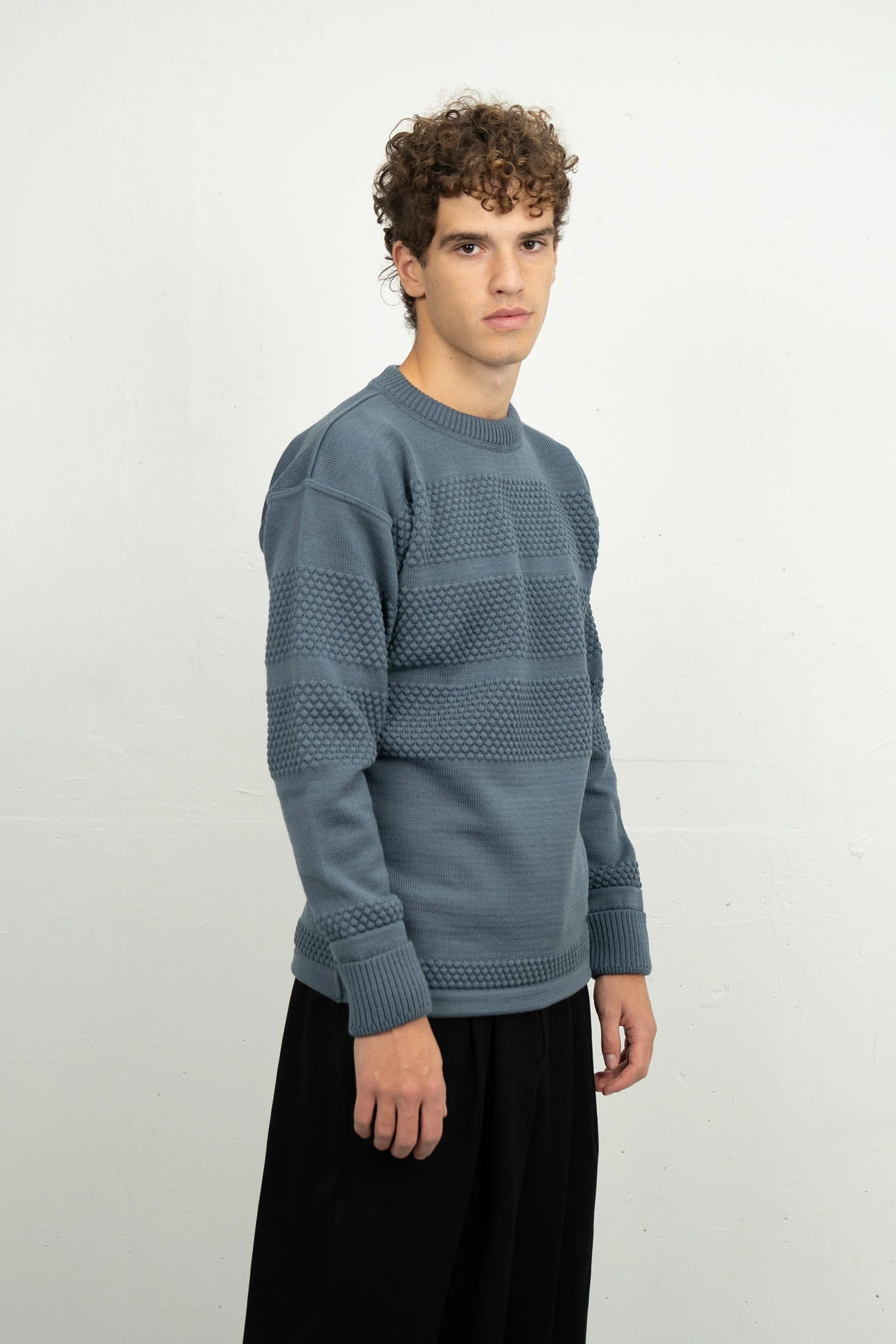 FISHERMAN crew neck | rund hals, slate blue - Image 4