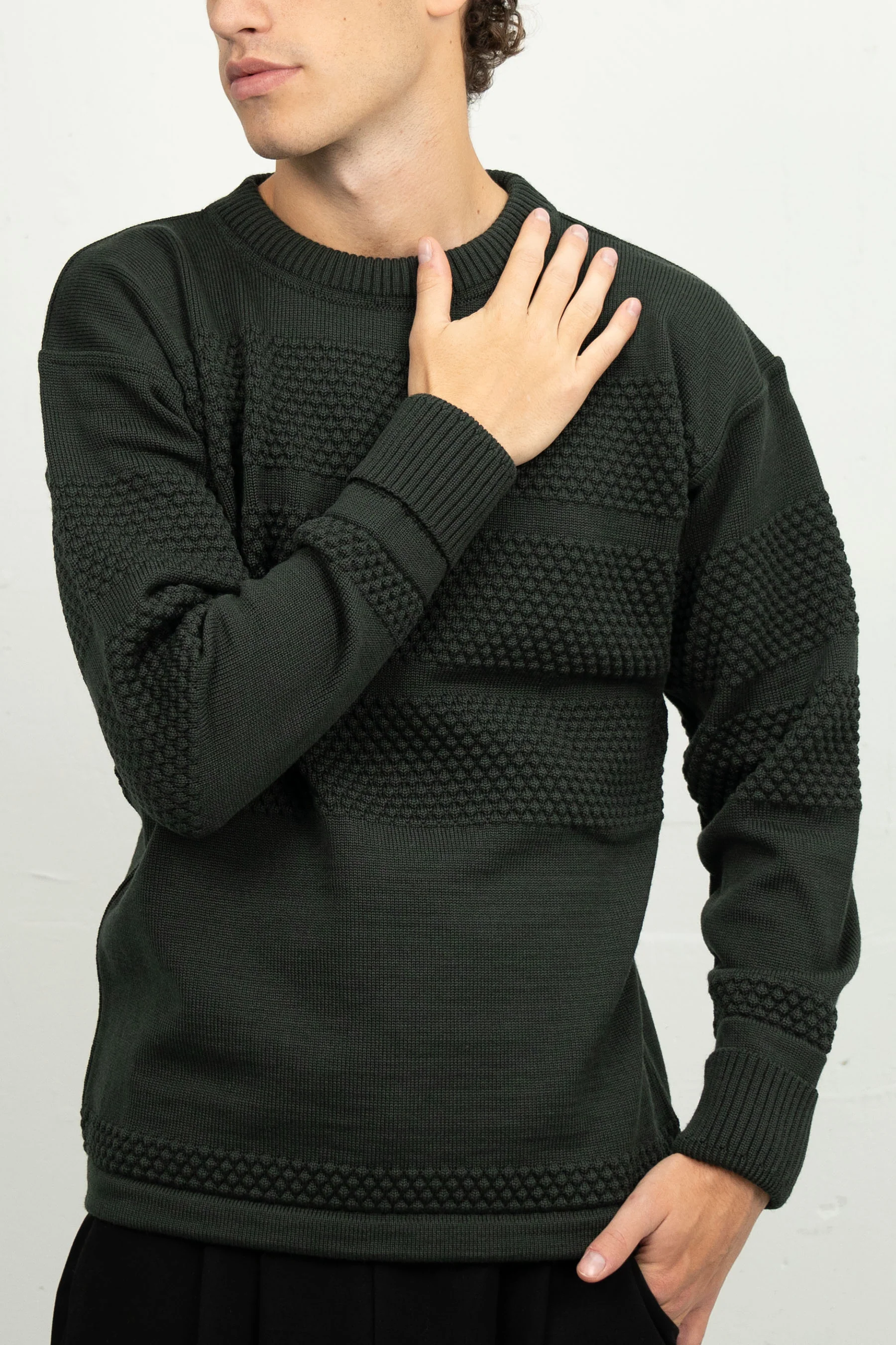 FISHERMAN crew neck | rund hals, dark forest green - Image 4