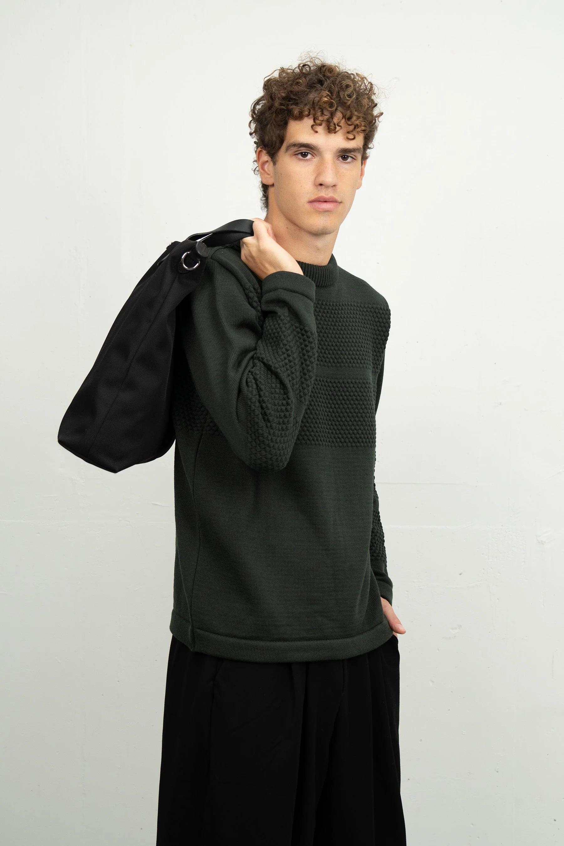 FISHERMAN-III sweater | høj hals, dark forest green - Image 4