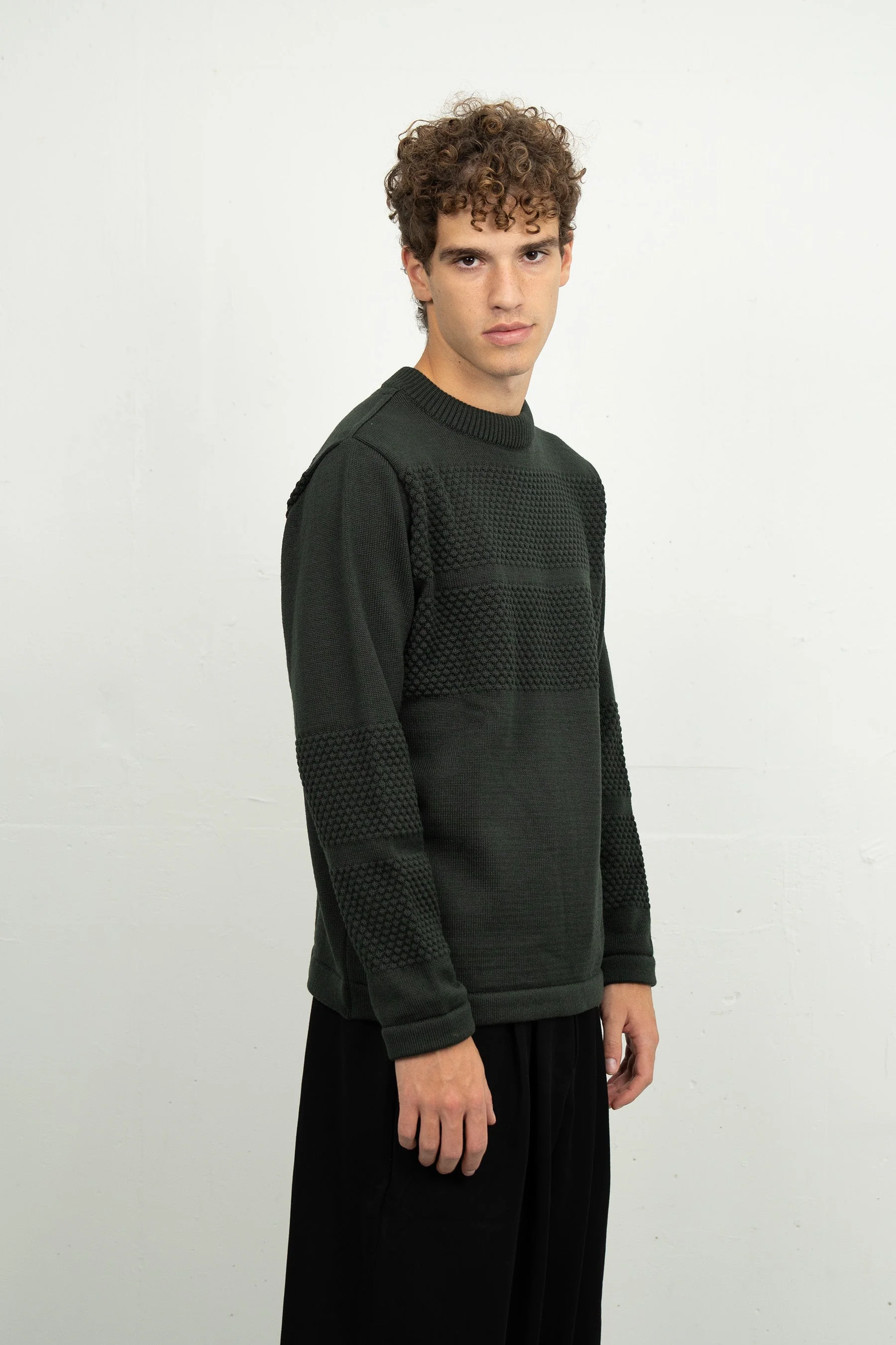 FISHERMAN-III sweater | høj hals, dark forest green - Image 5