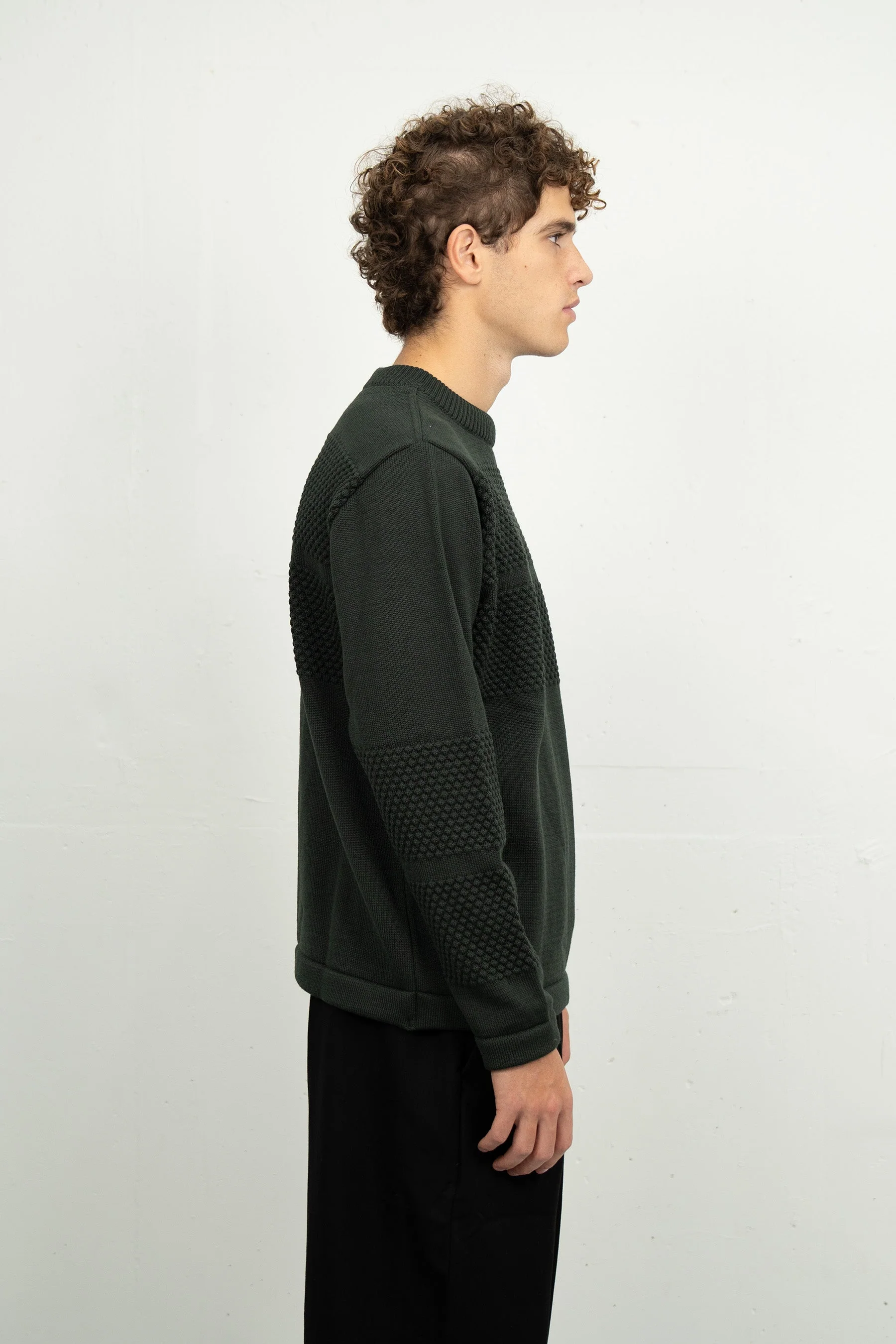 FISHERMAN-III sweater | høj hals, dark forest green - Image 6