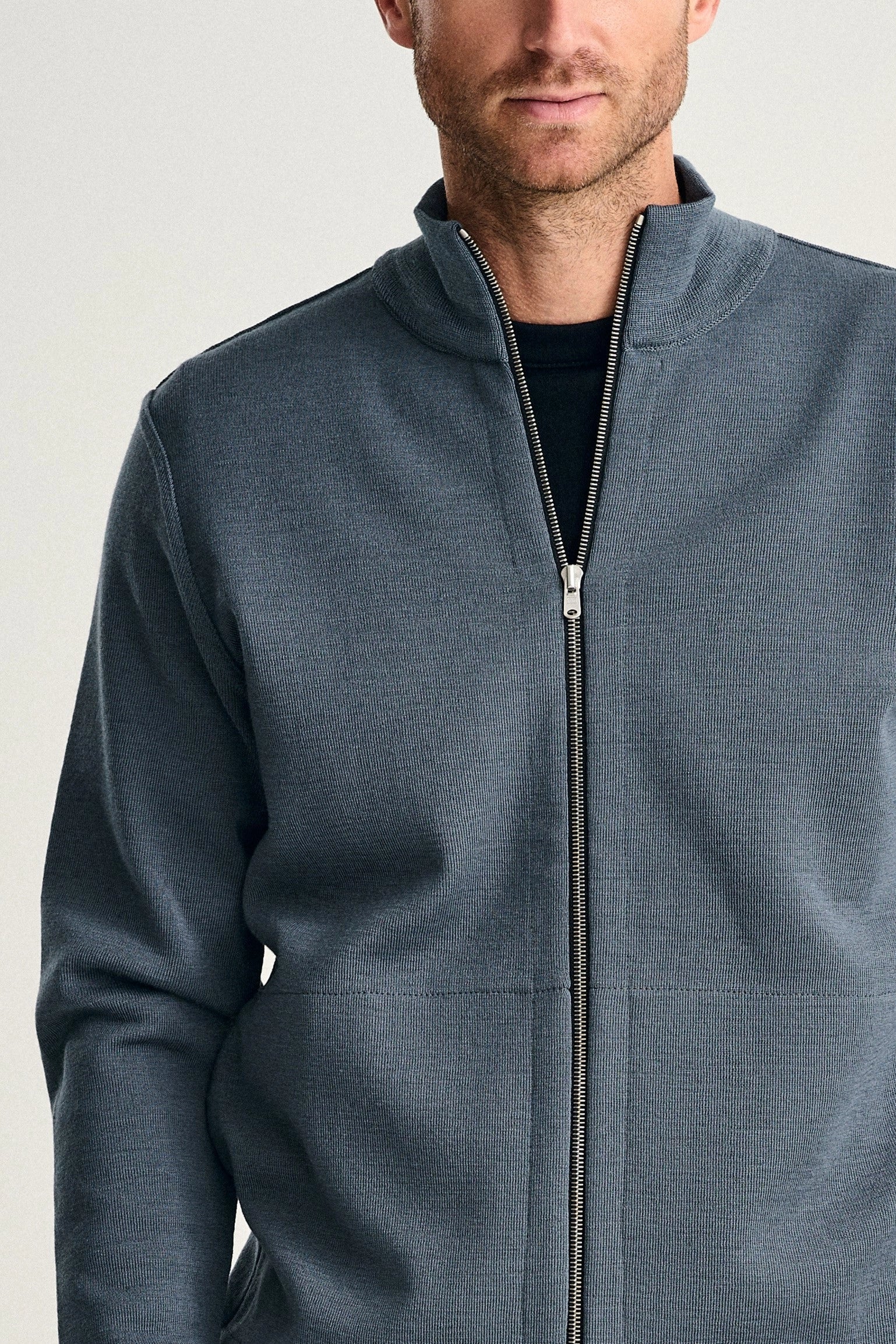 NAVAL full zip | lang lynlås, slate blue - Image 5