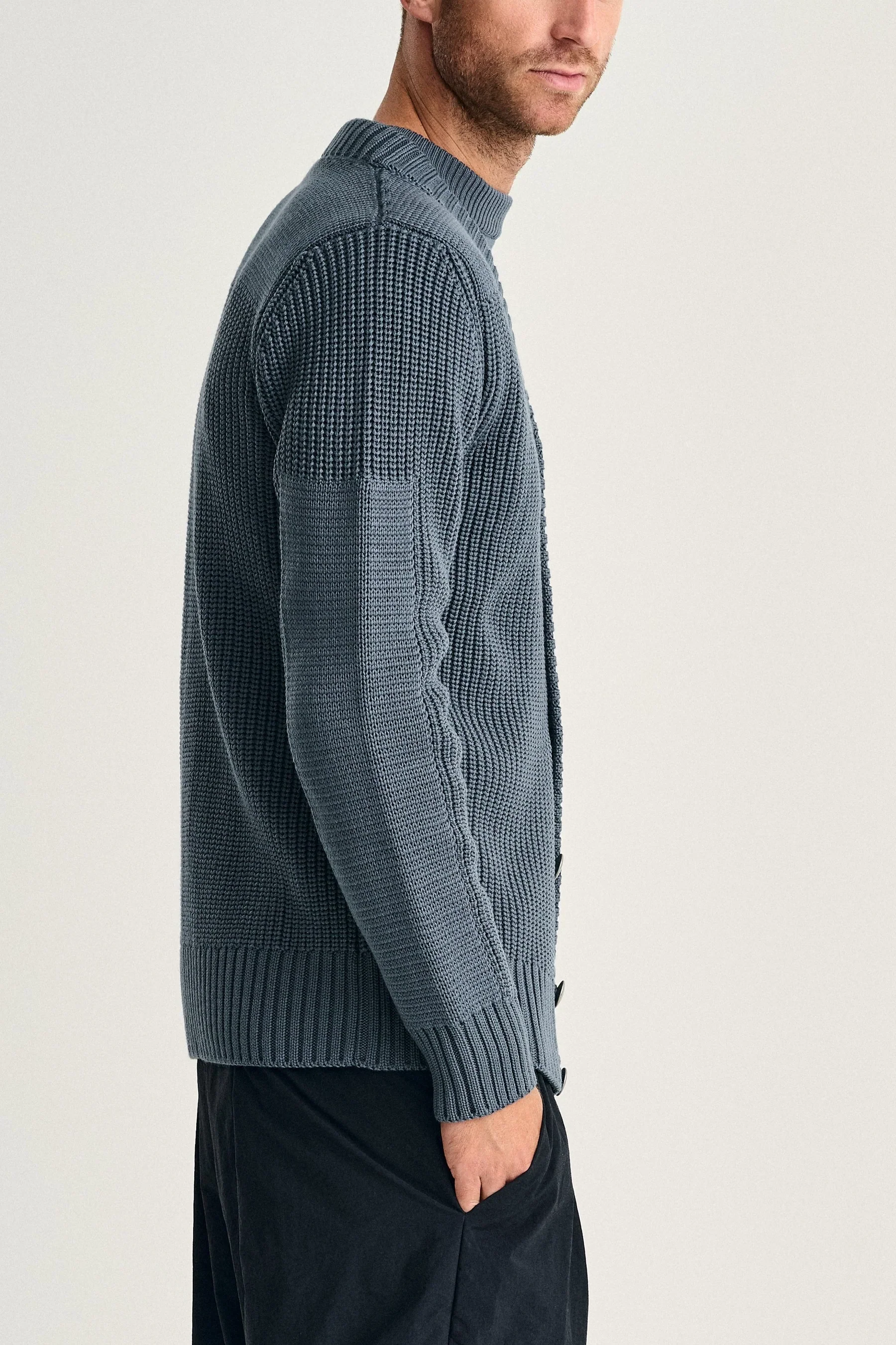 ROBUST cardigan, slate blue (f) - Image 4