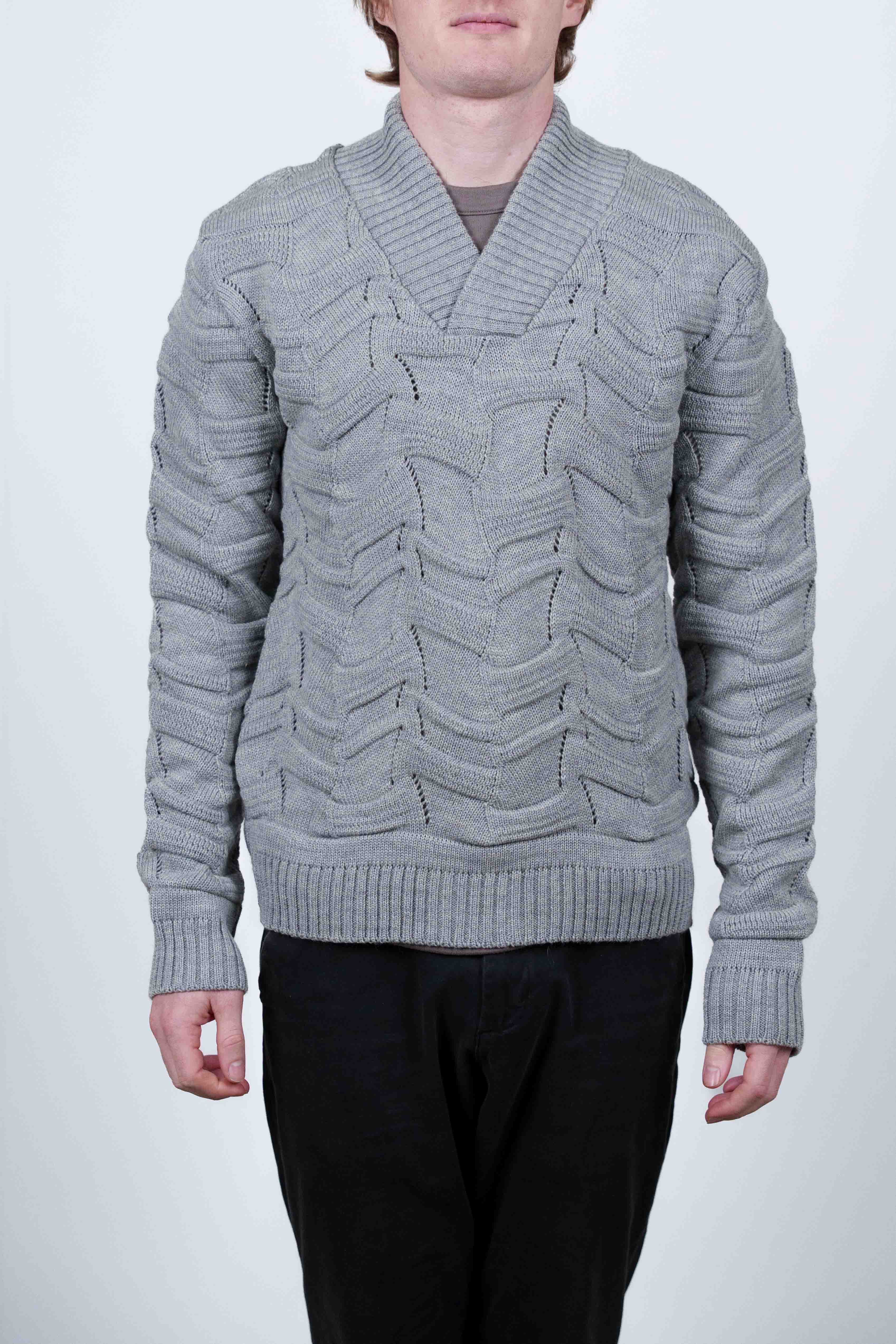 PARAGON shawl neck, concrete - Image 4
