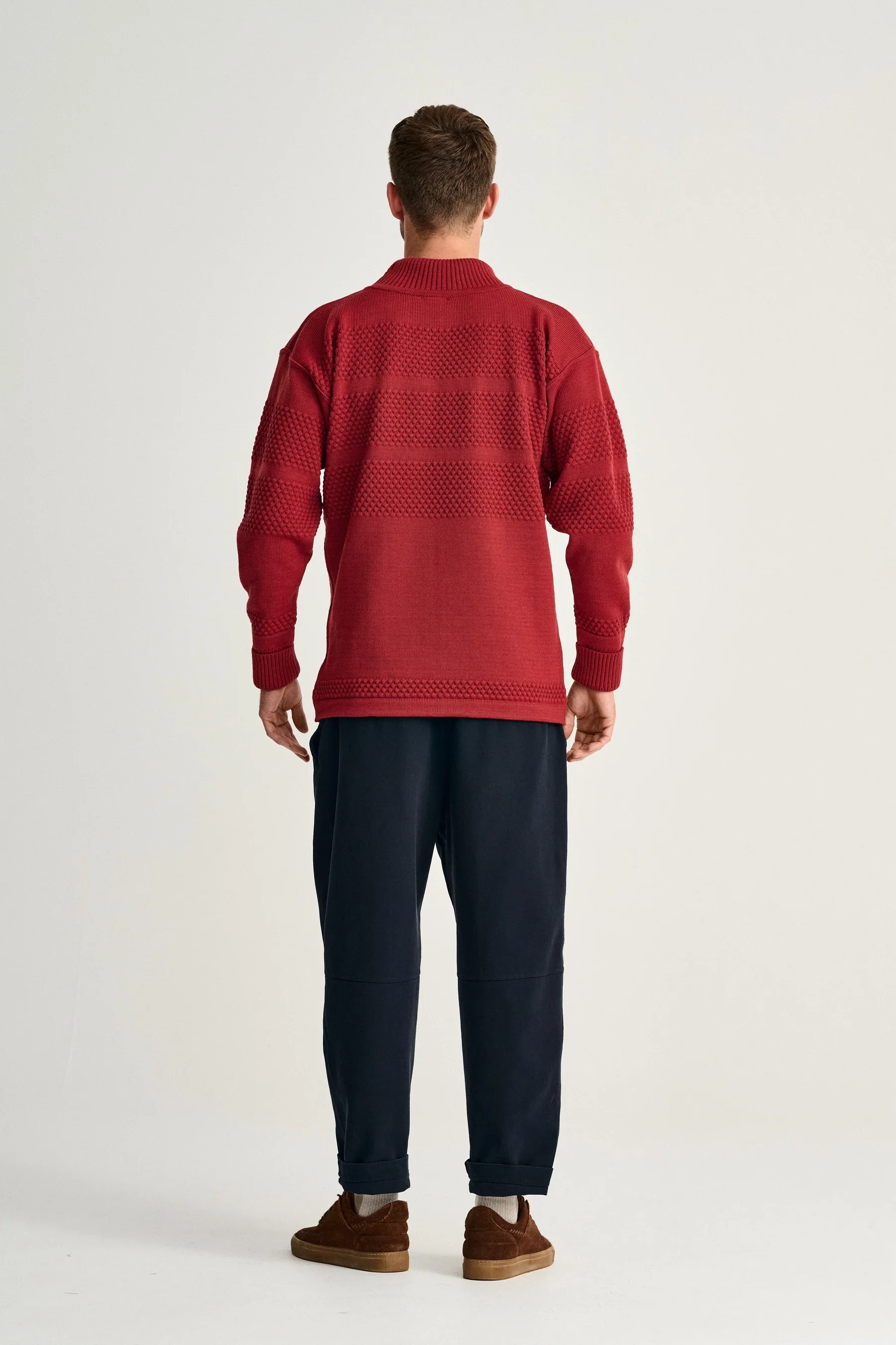 FISHERMAN sweater | høj hals, dannebrog red - Image 3